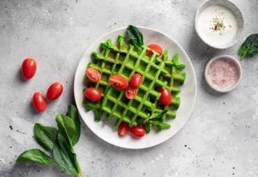 Gaufres aux épinards à la fleur de sel